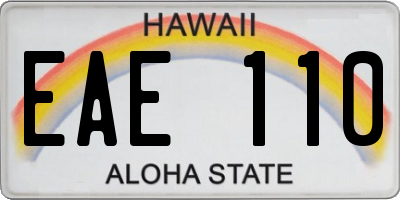 HI license plate EAE110