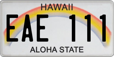 HI license plate EAE111