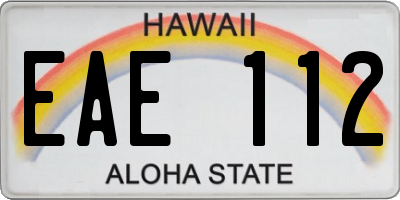 HI license plate EAE112