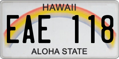 HI license plate EAE118