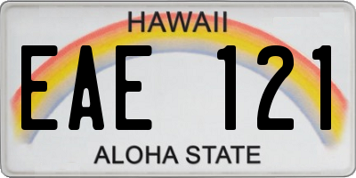 HI license plate EAE121