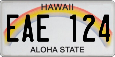 HI license plate EAE124