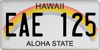 HI license plate EAE125