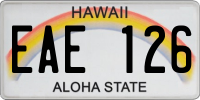 HI license plate EAE126