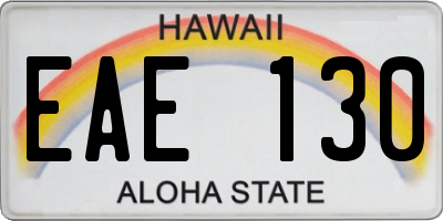 HI license plate EAE130
