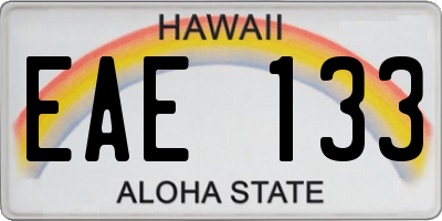 HI license plate EAE133