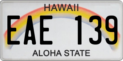 HI license plate EAE139