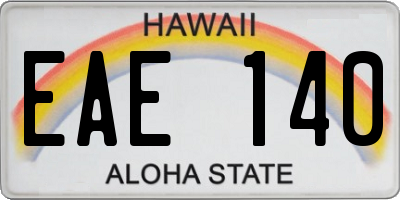 HI license plate EAE140