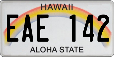 HI license plate EAE142