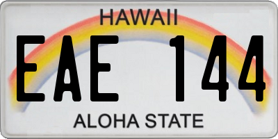 HI license plate EAE144