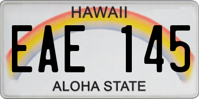 HI license plate EAE145