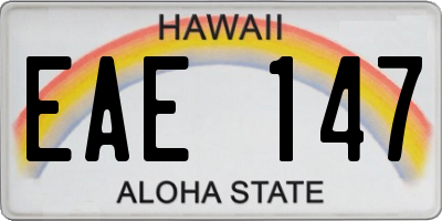 HI license plate EAE147