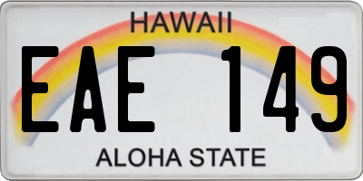 HI license plate EAE149