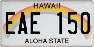 HI license plate EAE150