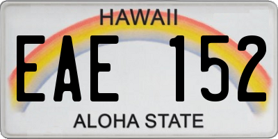 HI license plate EAE152