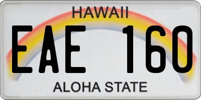 HI license plate EAE160