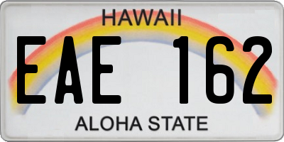 HI license plate EAE162