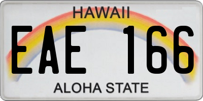 HI license plate EAE166