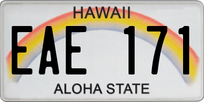 HI license plate EAE171