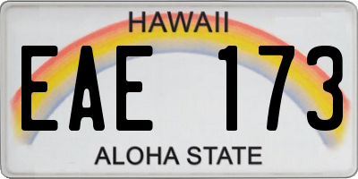 HI license plate EAE173