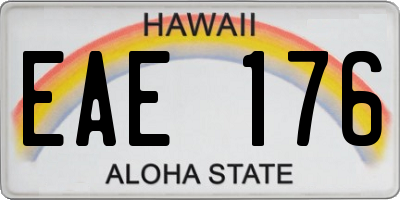 HI license plate EAE176