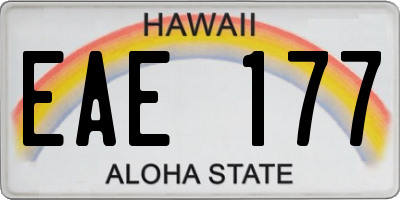 HI license plate EAE177