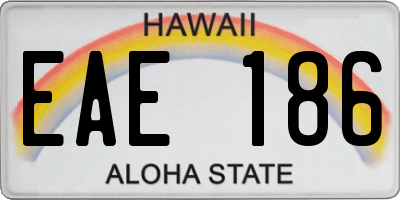 HI license plate EAE186