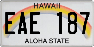 HI license plate EAE187