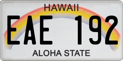 HI license plate EAE192