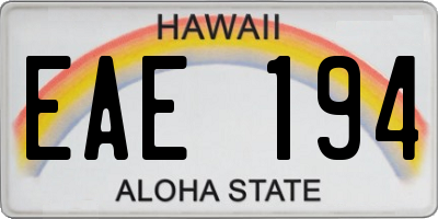 HI license plate EAE194