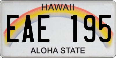 HI license plate EAE195