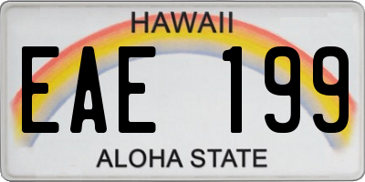 HI license plate EAE199