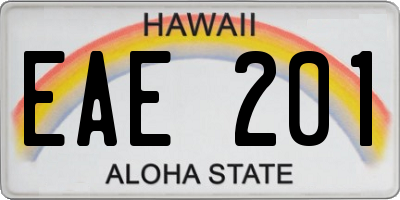 HI license plate EAE201