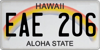 HI license plate EAE206