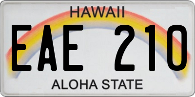 HI license plate EAE210