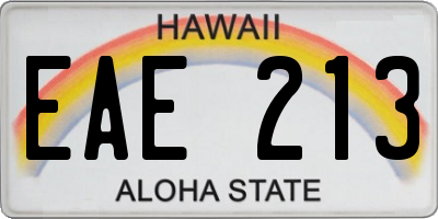 HI license plate EAE213