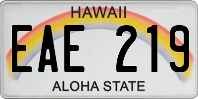 HI license plate EAE219