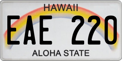 HI license plate EAE220