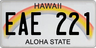 HI license plate EAE221