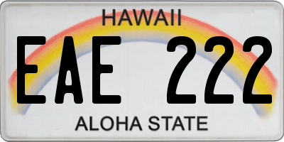 HI license plate EAE222