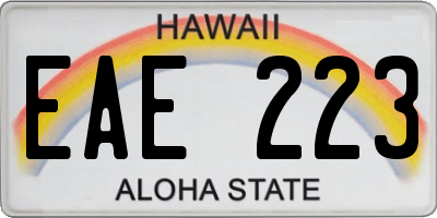 HI license plate EAE223