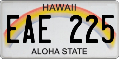 HI license plate EAE225