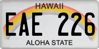HI license plate EAE226