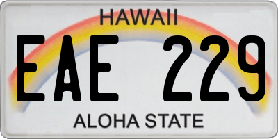 HI license plate EAE229