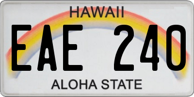 HI license plate EAE240