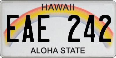 HI license plate EAE242