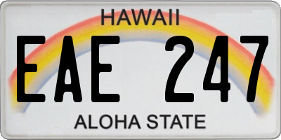 HI license plate EAE247