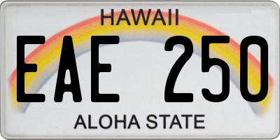 HI license plate EAE250