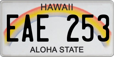 HI license plate EAE253