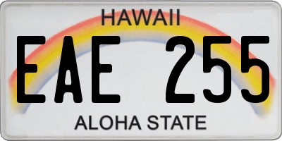 HI license plate EAE255